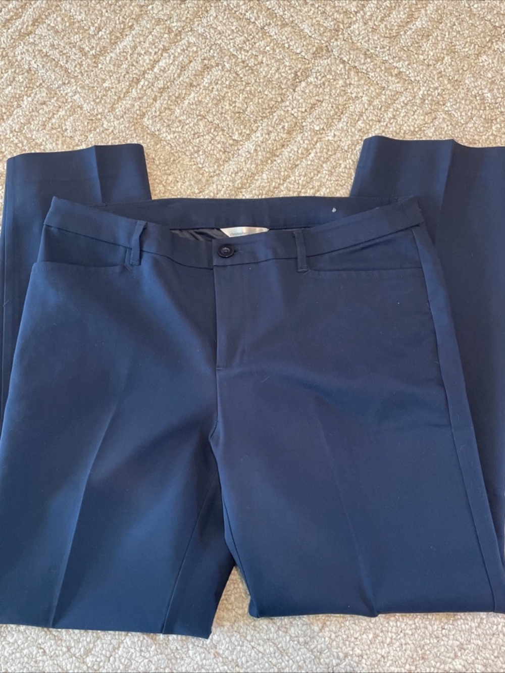 Christopher & Banks Size 10 Navy Blue Dress Pants Trousers Cotton Blend Spandex
